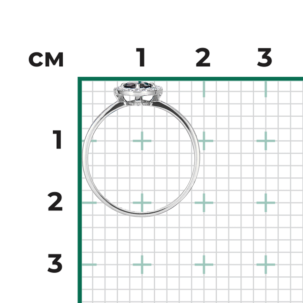 Кольцо из белого золота с сапфиром и бриллиантами 01-1278-00-105-1120-30