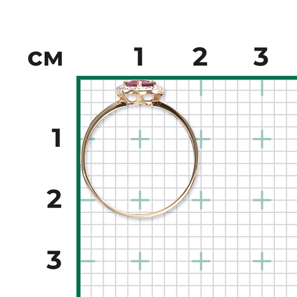 Кольцо из красного золота с рубином и бриллиантами 01-1277-00-107-1110-30