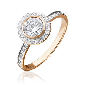 Кольцо из красного золота с бриллиантами