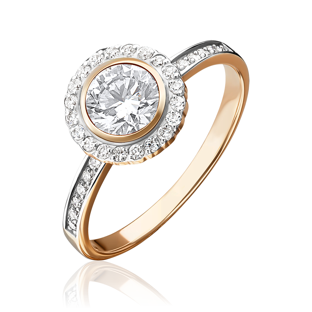 Кольцо из красного золота с бриллиантами 01-1279-00-101-1110-30