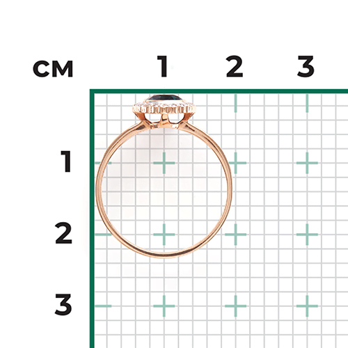 Кольцо из красного золота с сапфиром и бриллиантами 01-1279-00-105-1110-30