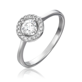 Кольцо из белого золота с бриллиантами