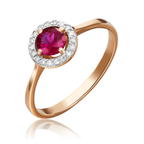 Кольцо из красного золота с рубином и бриллиантами 01-1281-00-107-1110-30