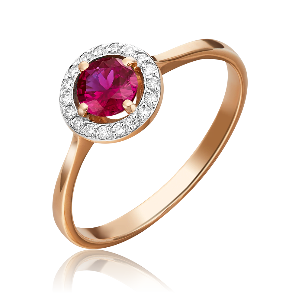 Кольцо из красного золота с рубином и бриллиантами 01-1281-00-107-1110-30