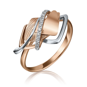 Кольцо из красного золота с фианитами 01-5115-00-401-1110-48