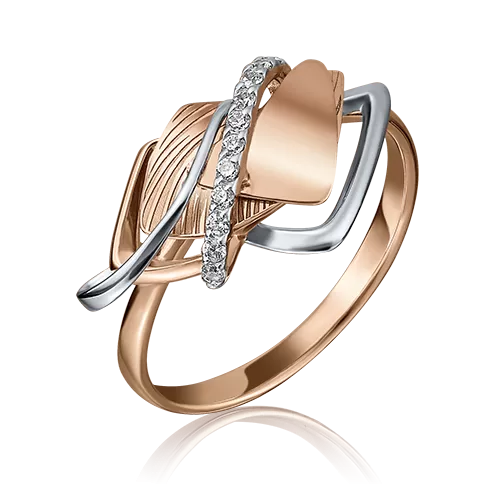 Кольцо из красного золота с фианитами 01-5115-00-401-1110-48