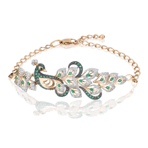 Браслет «Павлин» из красного золота с фианитами 05-0555-01-404-1110-52