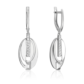 Серьги с английским замком из белого золота с натуральными топазами white 02-5027-00-201-1120