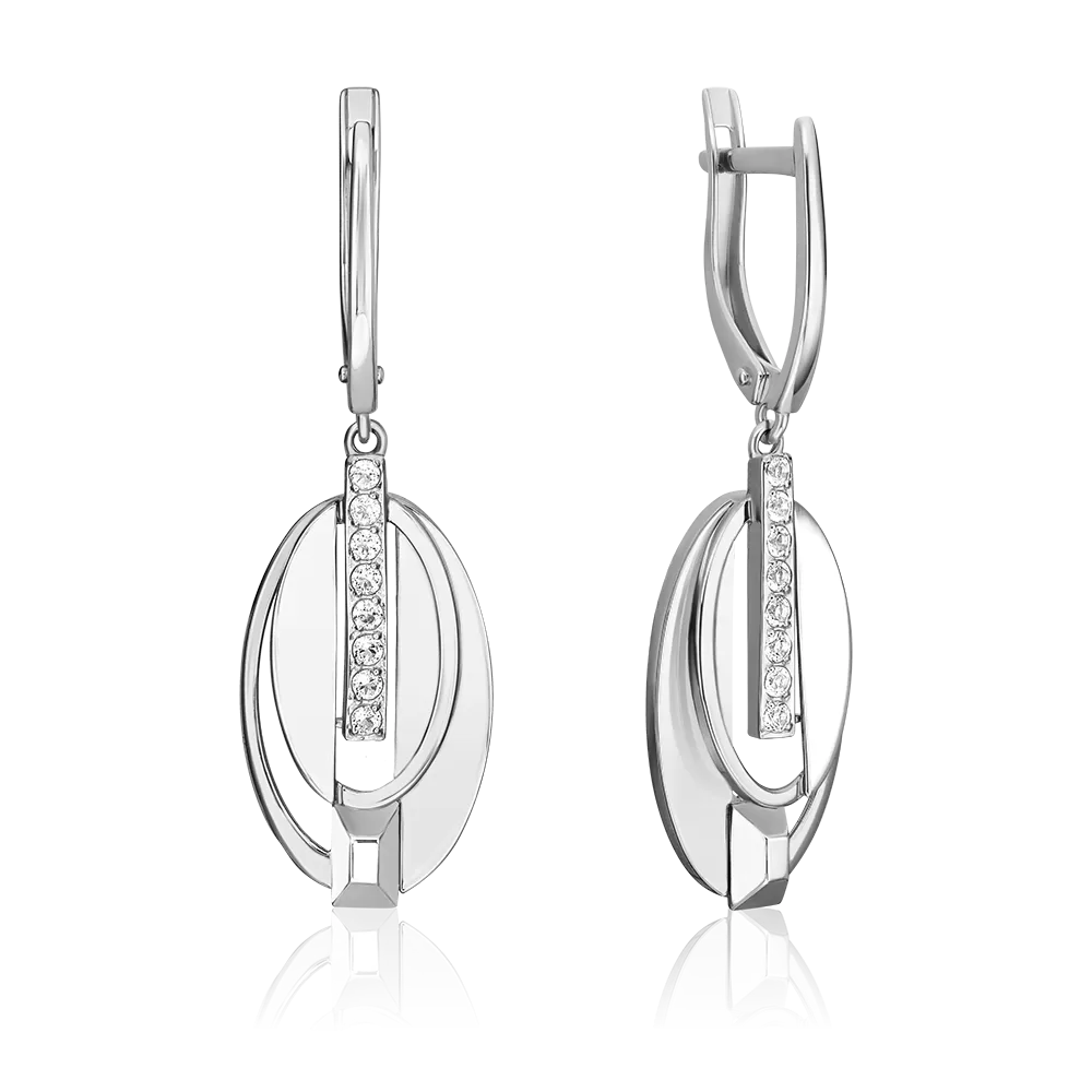 Серьги с английским замком из белого золота с натуральными топазами white 02-5027-00-201-1120