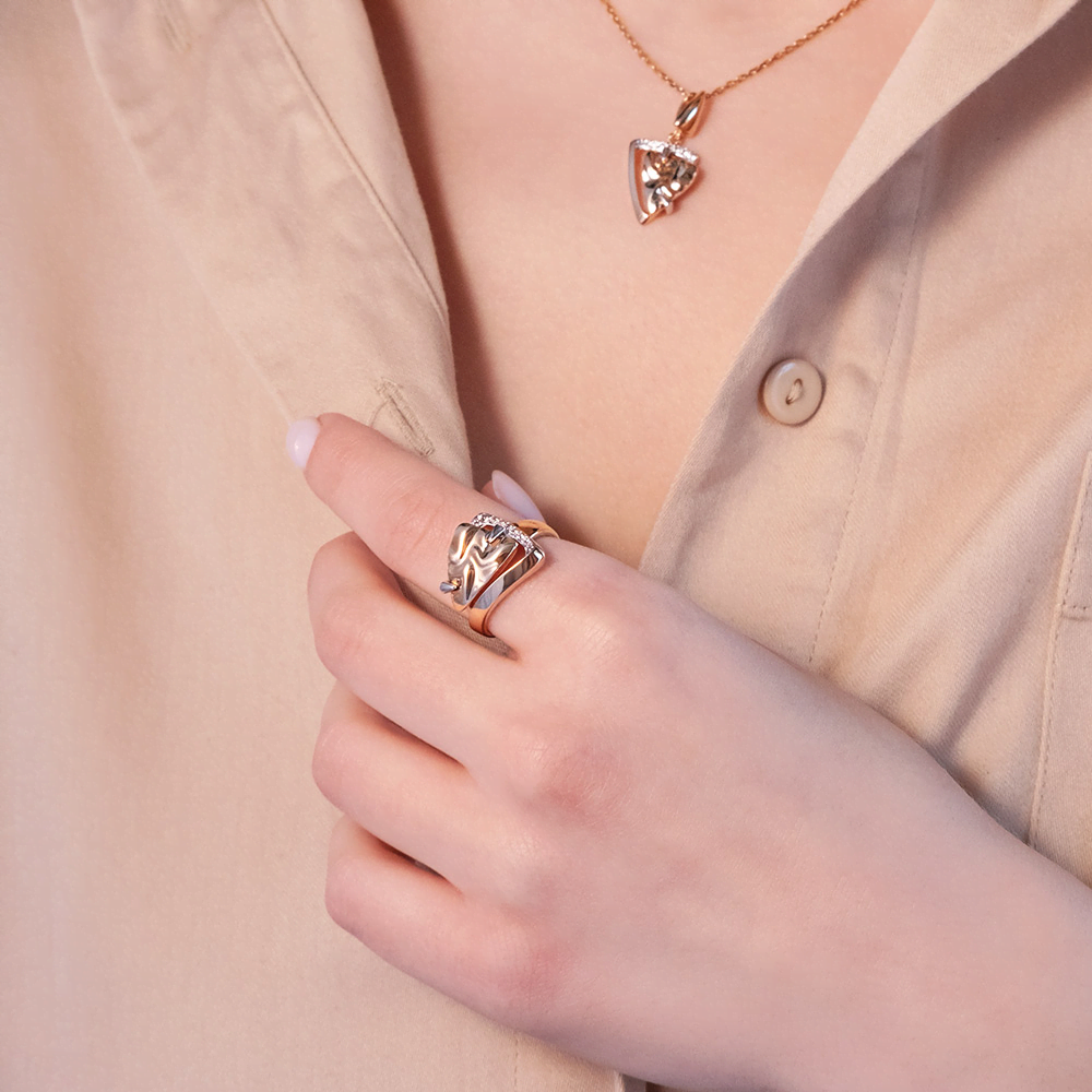 Кольцо «Интрига» из красного золота с натуральными топазами white 01-5659-00-201-1110