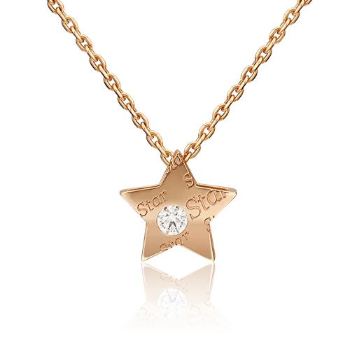 Подвеска-бегунок «Звезда» из красного золота с фианитом 03-3149-00-401-1110