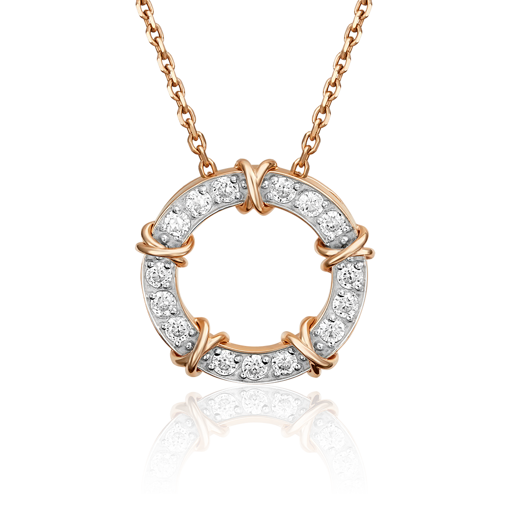 Подвеска из красного золота с фианитами 03-3107-00-401-1110