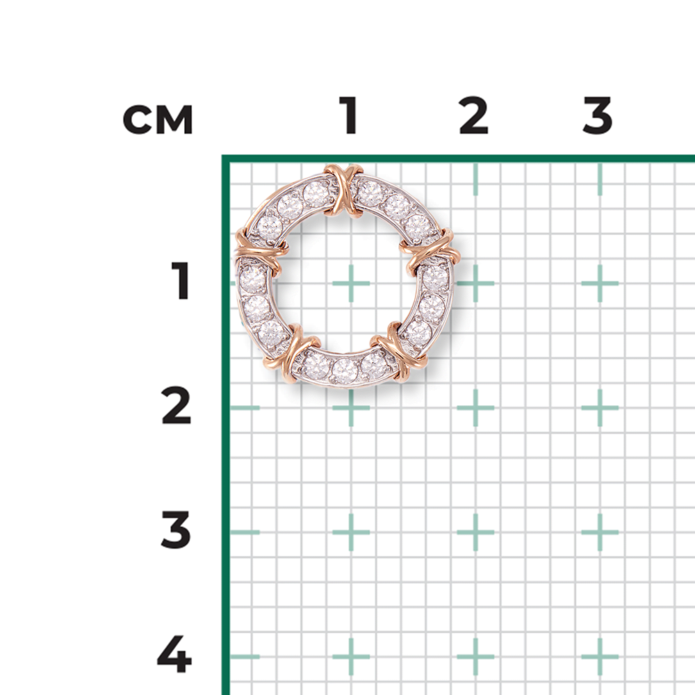 Подвеска из красного золота с фианитами 03-3107-00-401-1110