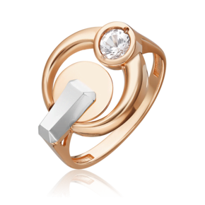 Кольцо из комбинированного золота с натуральным топазом white 01-5620-00-201-1111