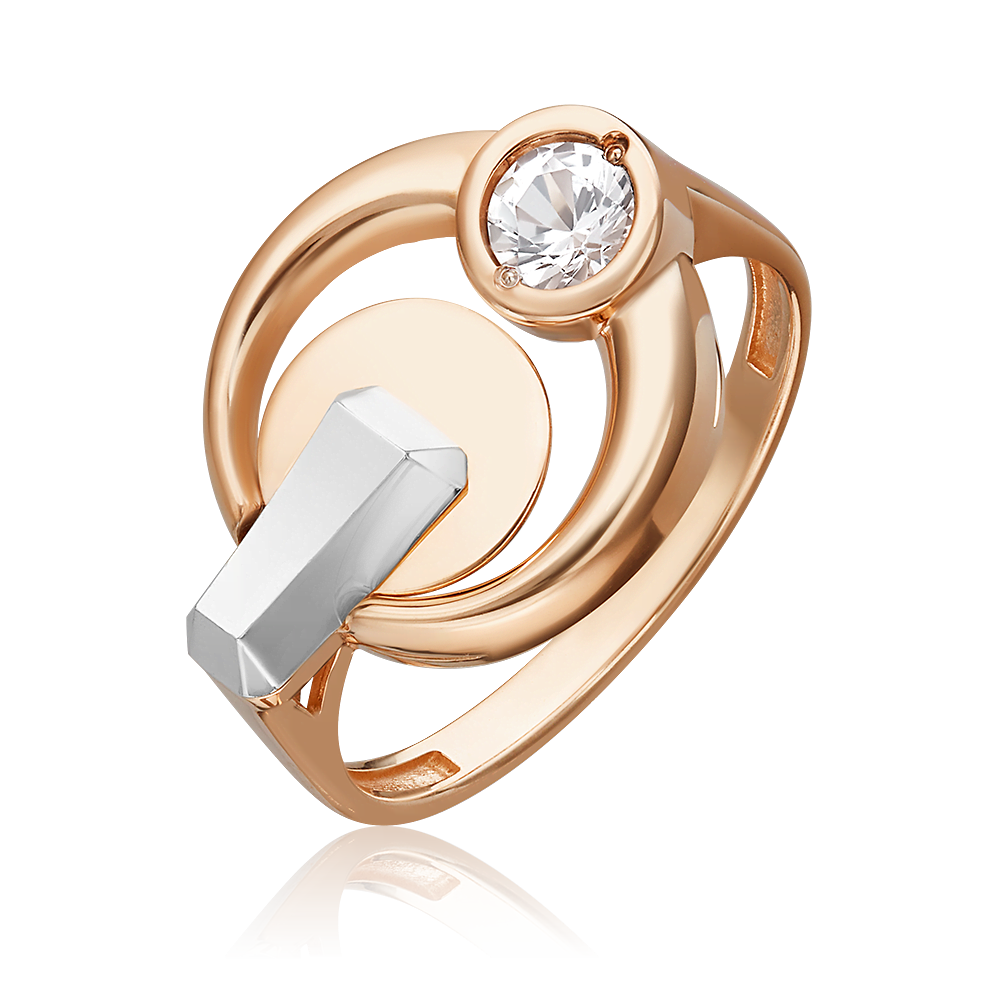 Кольцо из комбинированного золота с натуральным топазом white 01-5620-00-201-1111