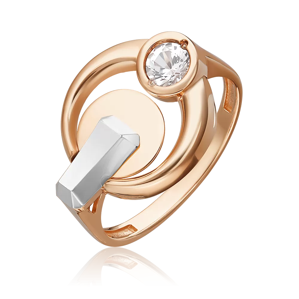 Кольцо из комбинированного золота с натуральным топазом white 01-5620-00-201-1111