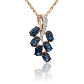 Подвеска из красного золота с сапфирами и бриллиантами 03-0462-00-105-1110-30