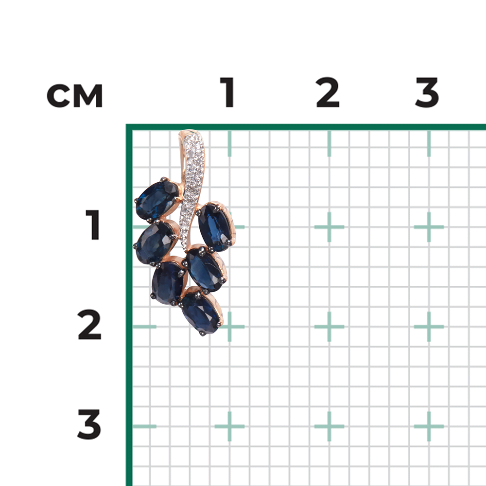 Подвеска из красного золота с сапфирами и бриллиантами 03-0462-00-105-1110-30