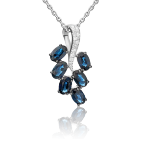 Подвеска из белого золота с сапфирами и бриллиантами 03-0463-00-105-1120-30