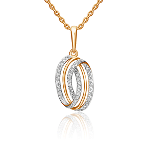 Подвеска из красного золота с бриллиантами 03-0472-00-101-1110-30