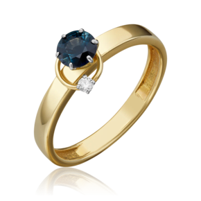 Кольцо из комбинированного золота с сапфиром и бриллиантом 01-5211-00-105-1121-30