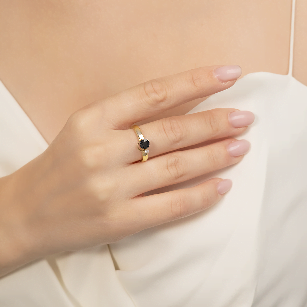 Кольцо из комбинированного золота с сапфиром и бриллиантом 01-5211-00-105-1121-30