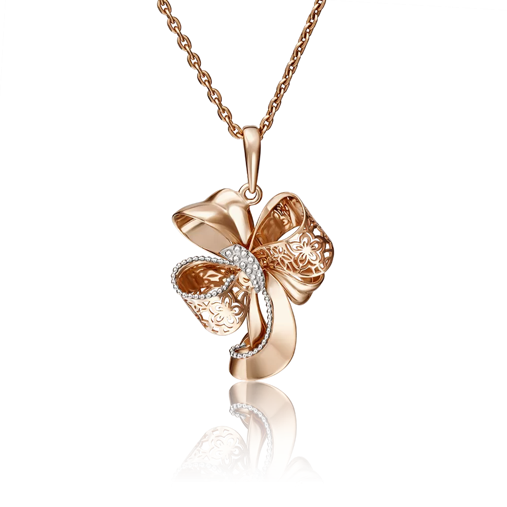 Подвеска «Бант» из красного золота 03-2910-00-000-1110-48