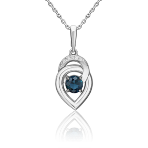 Подвеска из белого золота с сапфиром и бриллиантами 03-3453-00-105-1120