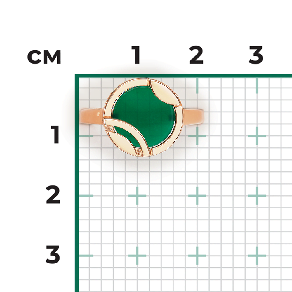 Кольцо из красного золота с агатом 01-5859-00-749-1110