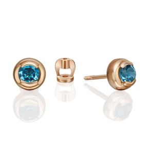 Серьги-пусеты из красного золота с топазом 02-5391-00-201-1110