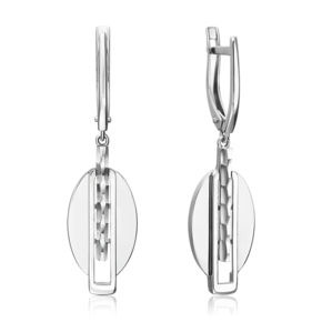 Серьги с английским замком из белого золота 02-5056-00-000-1120