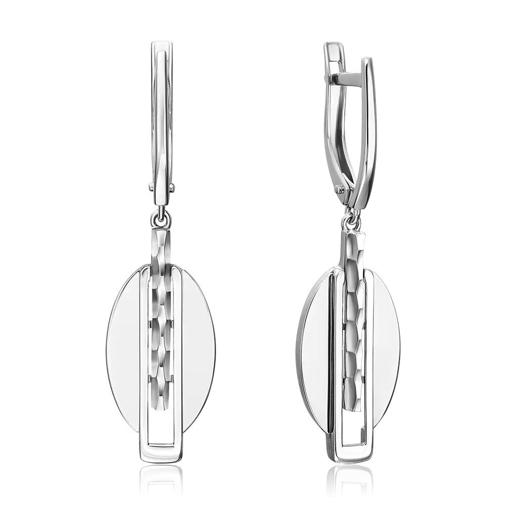 Серьги с английским замком из белого золота 02-5056-00-000-1120