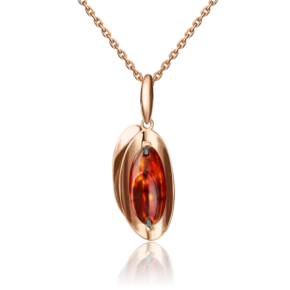 Подвеска из красного золота с янтарём 03-2960-00-271-1110-46