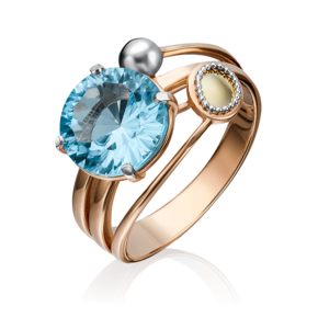 Кольцо из комбинированного золота с топазом 01-5253-00-201-1113-46
