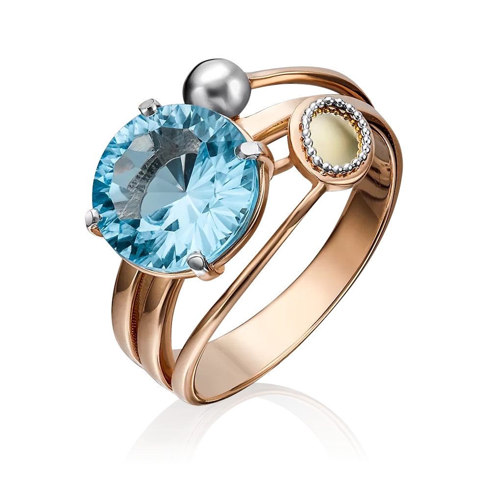 Кольцо из комбинированного золота с топазом 01-5253-00-201-1113-46