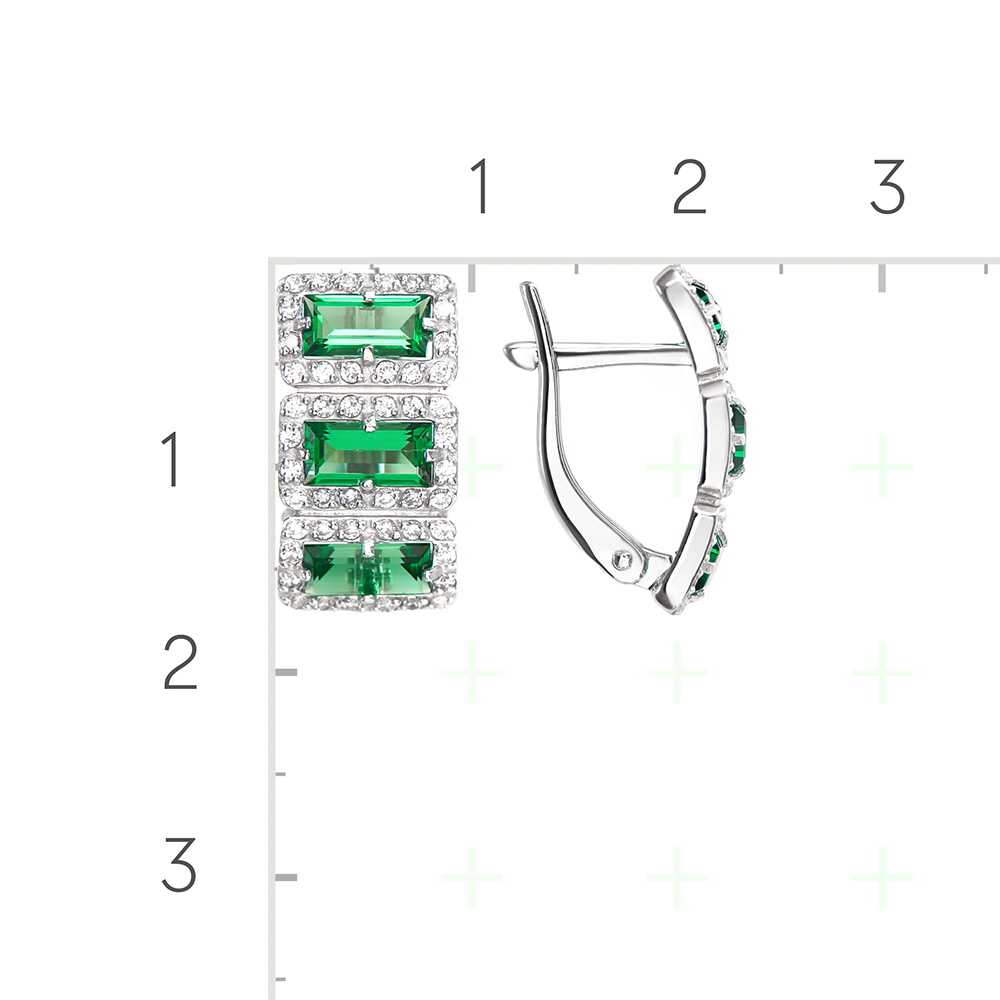 Серьги с английским замком из серебра с фианитами 02-2150-00-404-0200