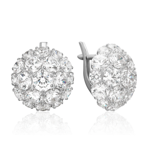 Серьги с английским замком из серебра с фианитами 02-3188-00-401-0200