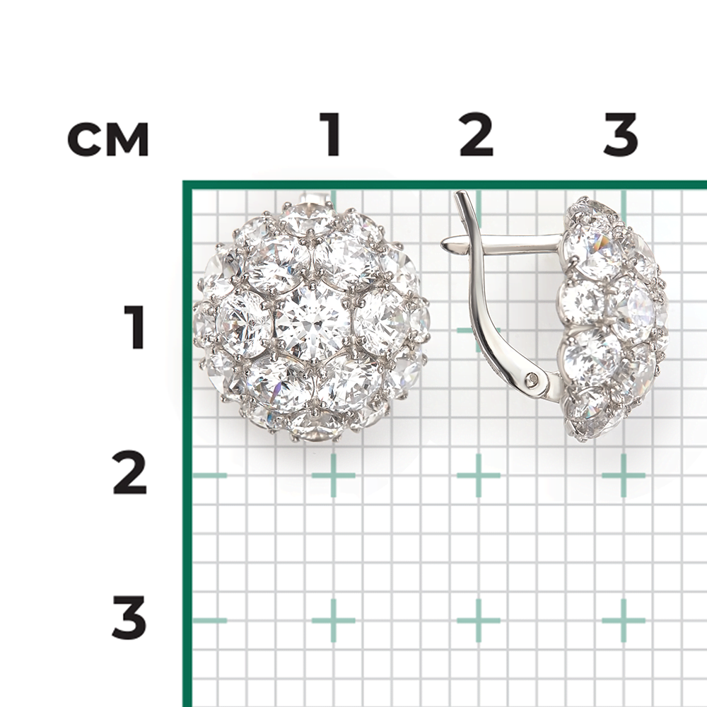 Серьги с английским замком из серебра с фианитами 02-3188-00-401-0200