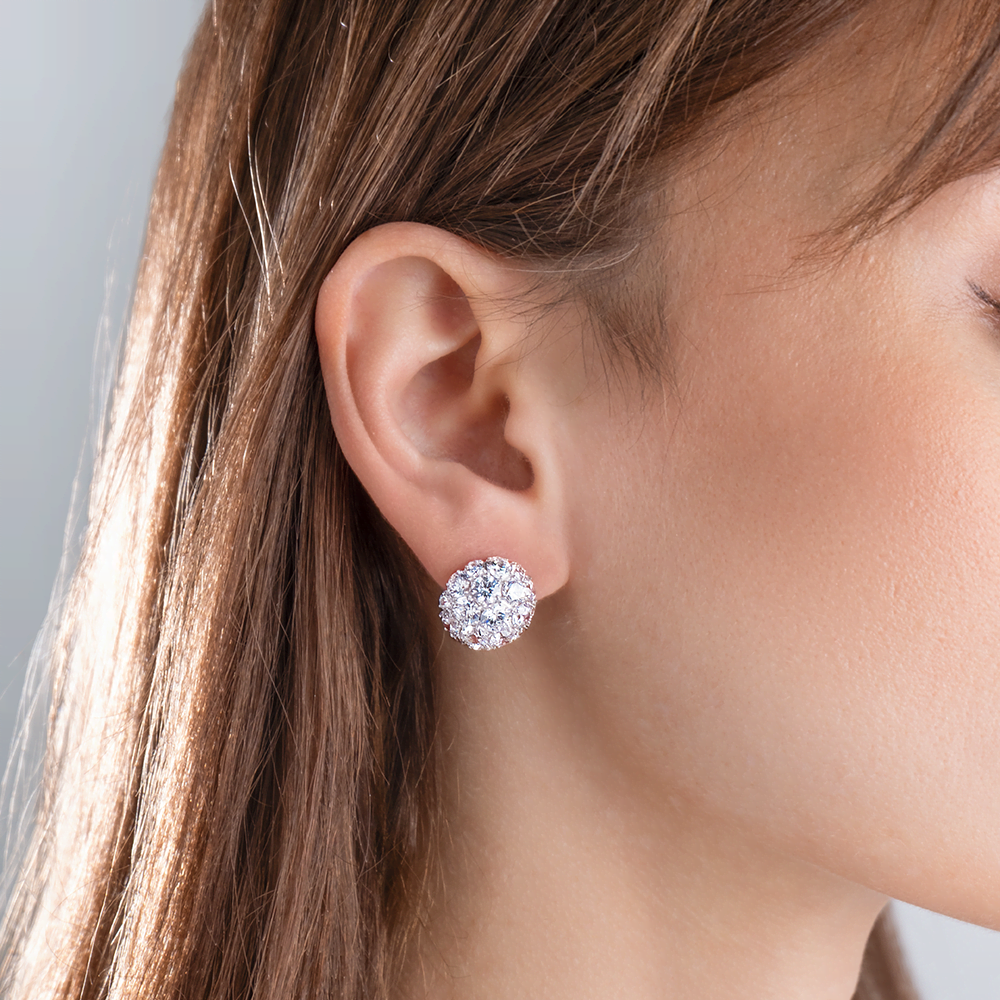 Серьги с английским замком из серебра с фианитами 02-3188-00-401-0200