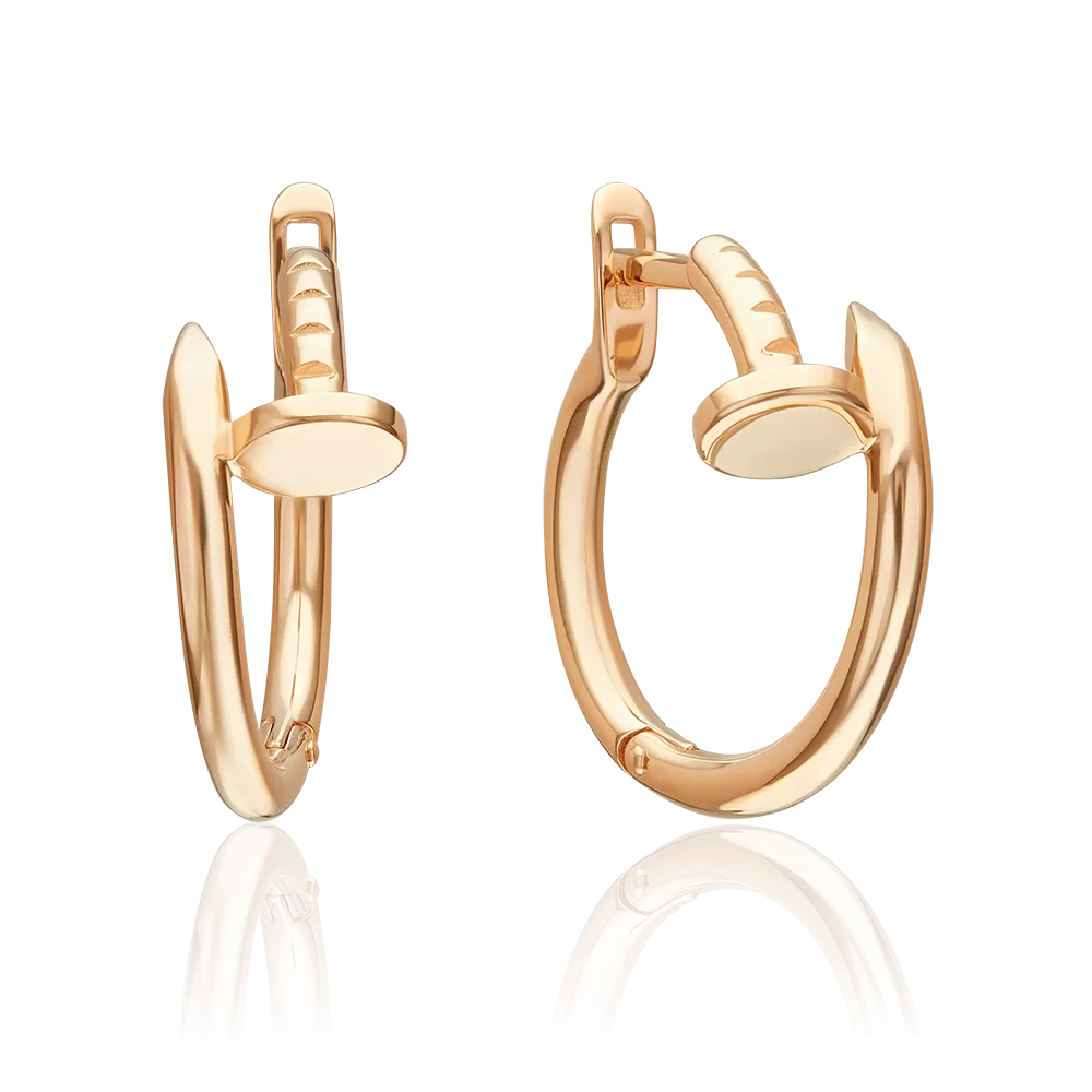 Серьги «Гвозди» с английским замком из красного золота 02-5542-00-000-1110