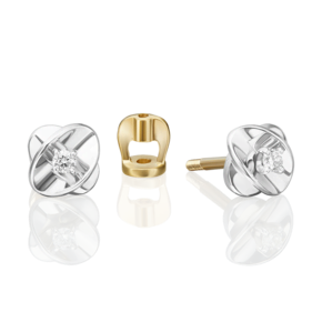 Серьги-пусеты из комбинированного золота с бриллиантом 02-5356-00-101-1121