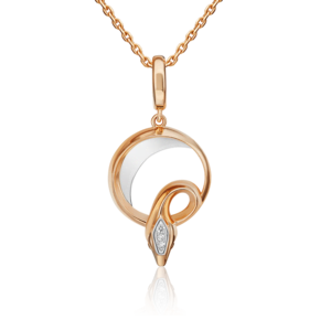 Подвеска «Змея. Безграничность возможностей» из комбинированного золота с бриллиантами 03-3282-00-101-1111