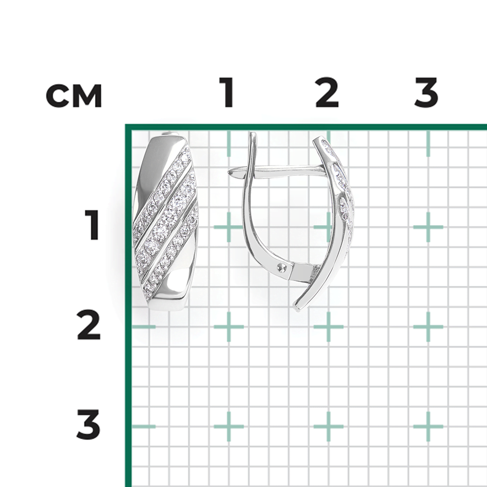 Серьги с английским замком из белого золота с бриллиантами 02-0623-00-101-1120-30