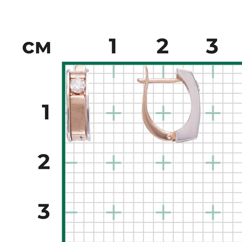Серьги с английским замком из комбинированного золота с бриллиантом 02-4119-00-101-1111-30