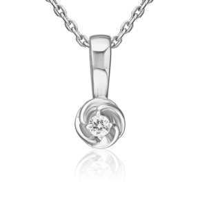 Подвеска из белого золота с бриллиантом 03-3519-00-101-1120