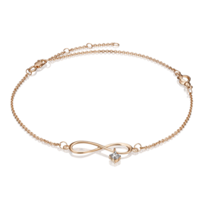 Браслет на ногу «Бесконечность» из красного золота с фианитом 05-0596-01-401-1110-65