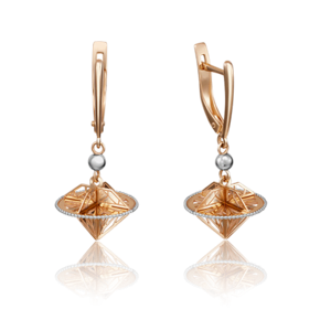 Серьги с английским замком из красного золота 02-4150-01-000-1110-59