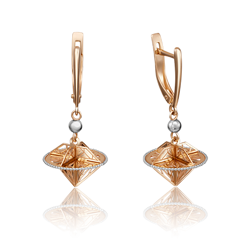 Серьги с английским замком из красного золота 02-4150-01-000-1110-59