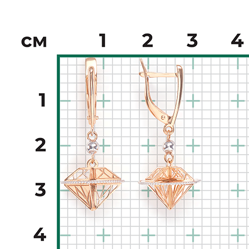 Серьги с английским замком из красного золота 02-4150-01-000-1110-59