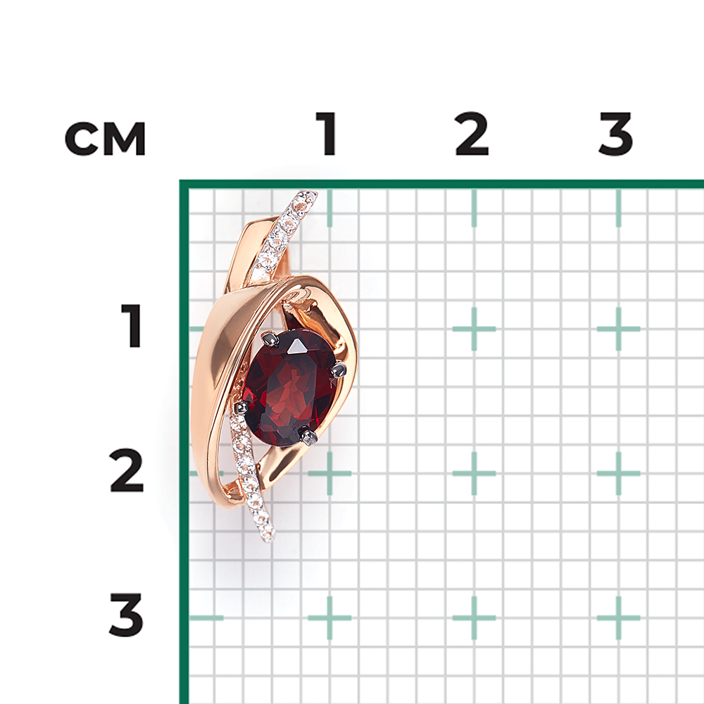 Подвеска из красного золота с гранатом и натуральными топазами white 03-3061-00-264-1110-57
